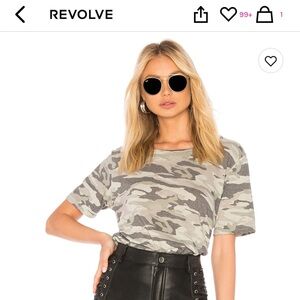Revolve Monrow Camo Oversized Crew in Light Olive